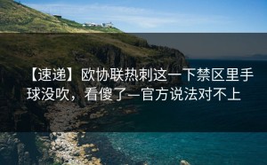 【速递】欧协联热刺这一下禁区里手球没吹，看傻了—官方说法对不上