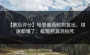 【赛后评分】哈登最后时刻复出，球迷都懂了：截图把漏洞拍死