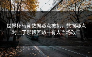 世界杯马竞数据疑点被扒，数据疑点对上了那段回放—有人当场改口