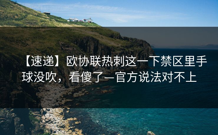 【速递】欧协联热刺这一下禁区里手球没吹，看傻了—官方说法对不上