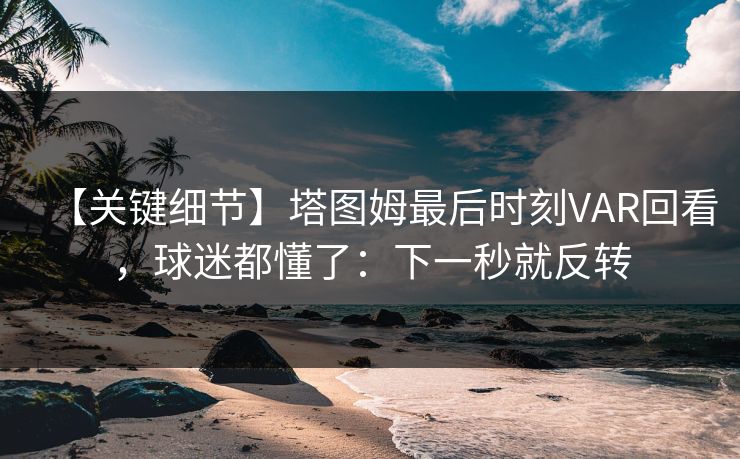 【关键细节】塔图姆最后时刻VAR回看，球迷都懂了：下一秒就反转